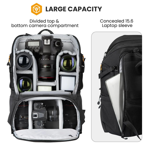 HX-XL 2 in 1 Camera Backpack Large Capacity TARION