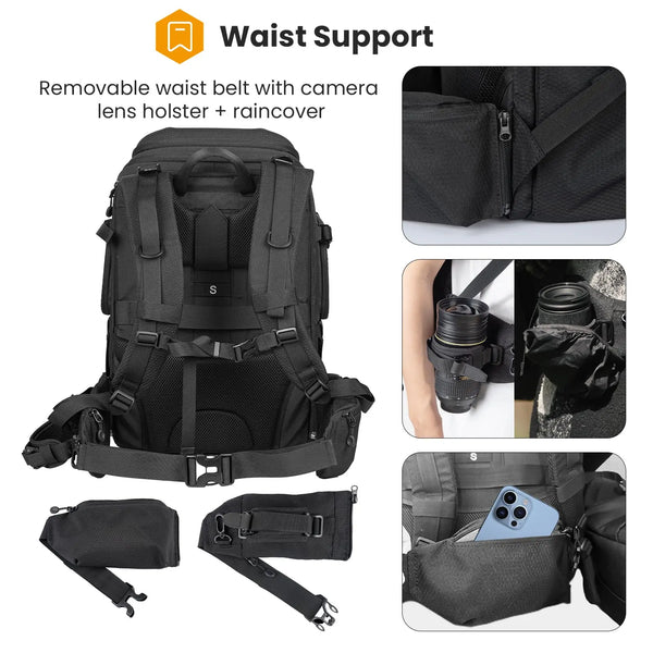 HX-XL 2 in 1 Camera Backpack Large Capacity TARION