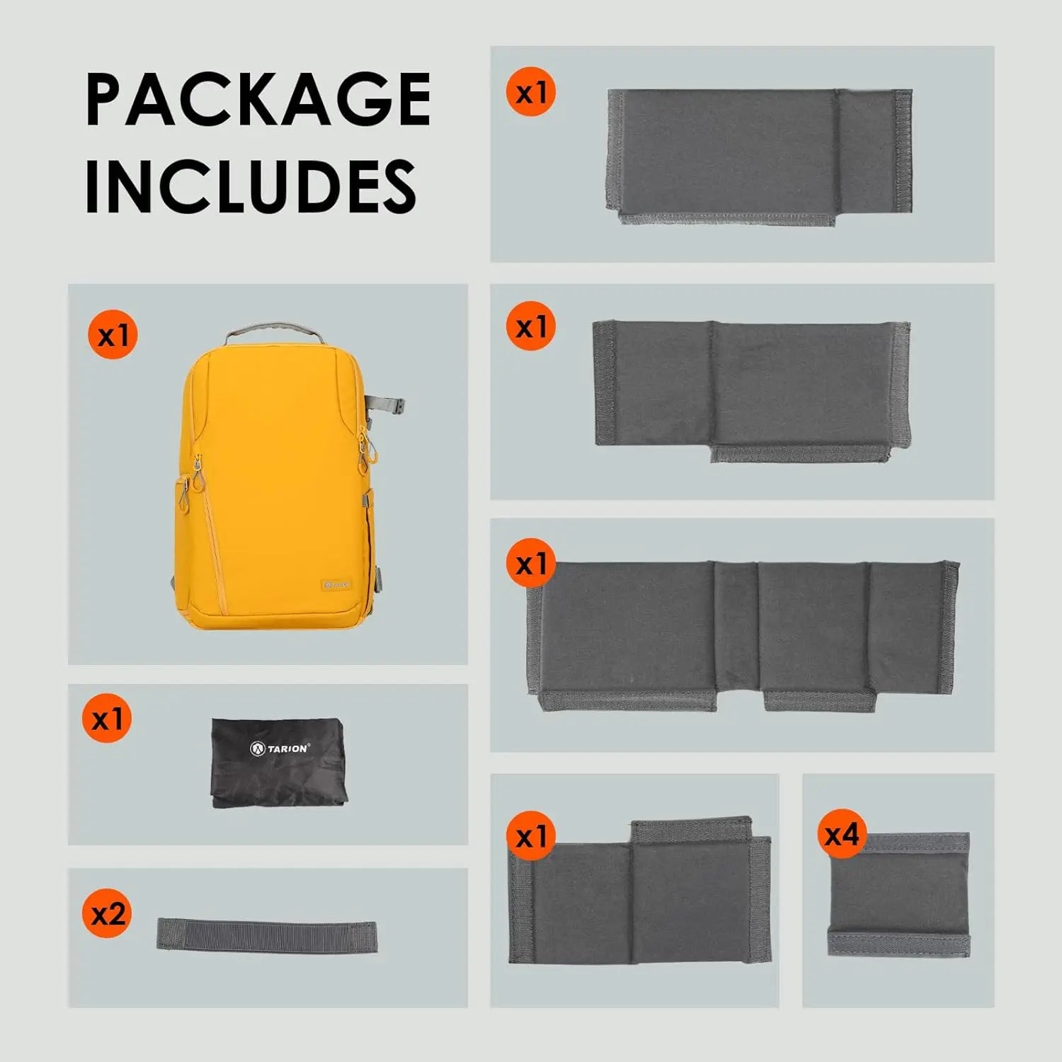 TR-XL Slim Camera Backpack Yellow TARION