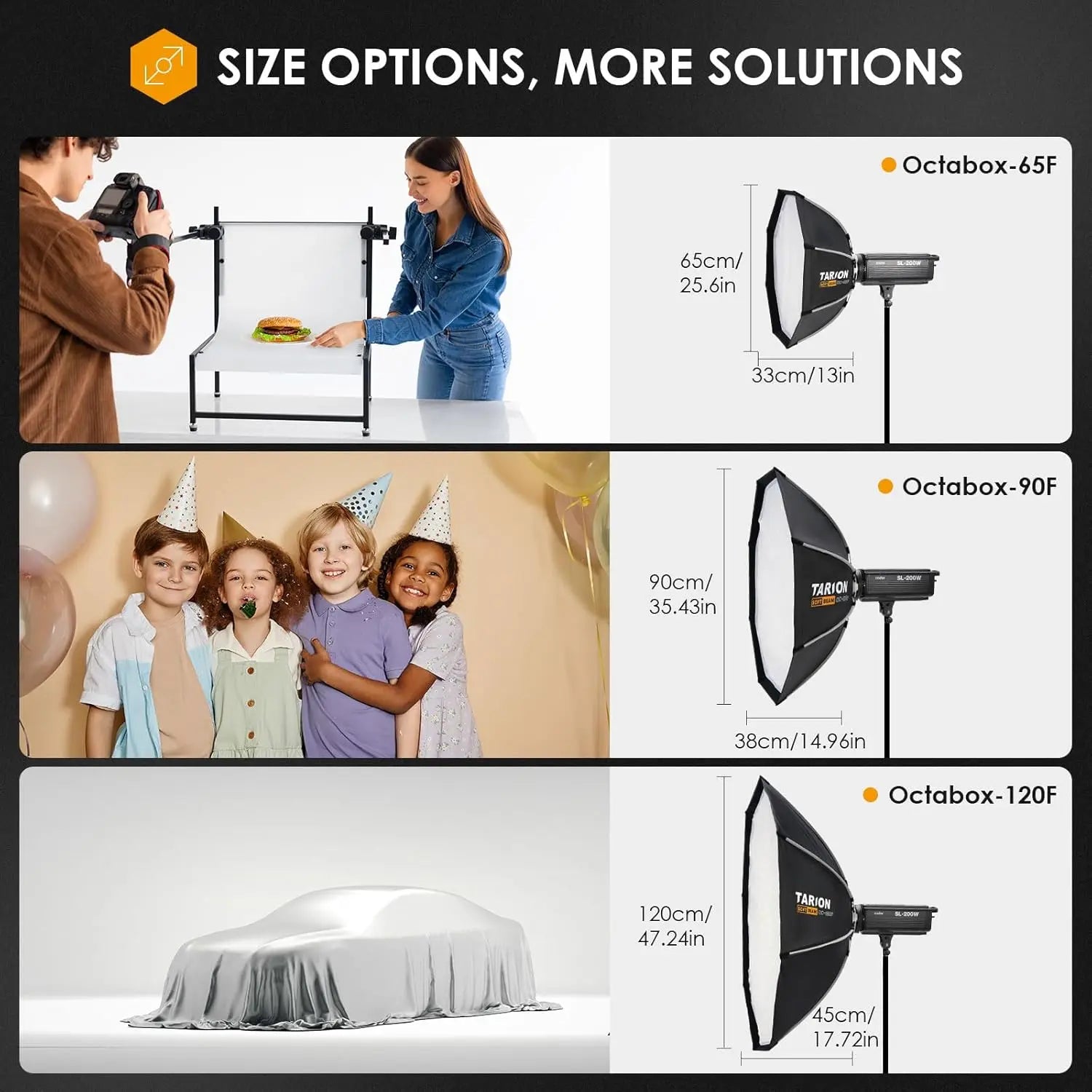 SOFTBEAM Quick-Fold Octagonal Softbox 65/90/120 CM TARION