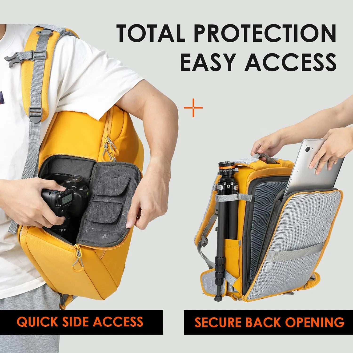 TR-XL Slim Camera Backpack Yellow TARION