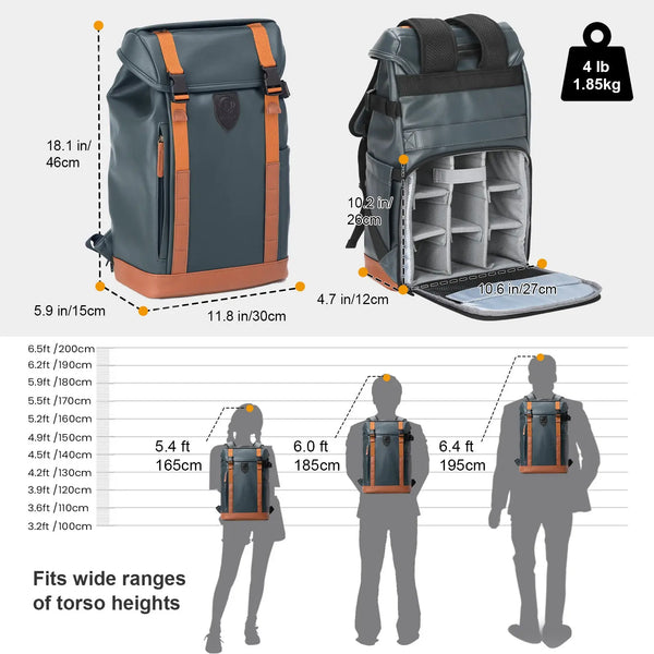 Leather Camera Backpack Venizia TARION