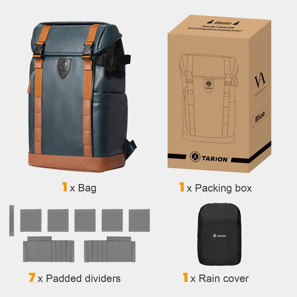 Leather Camera Backpack Venizia TARION
