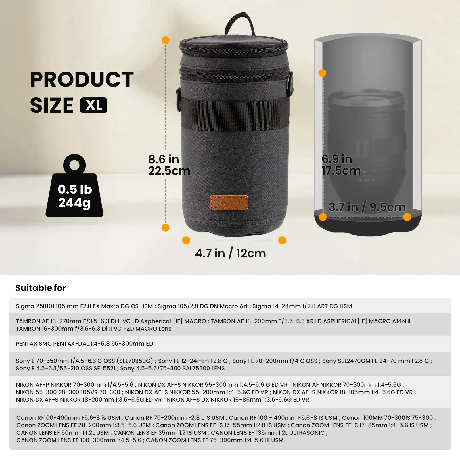 TARION HLB Professional Lens bag Hard Shell Series (S-XXXL) TARION