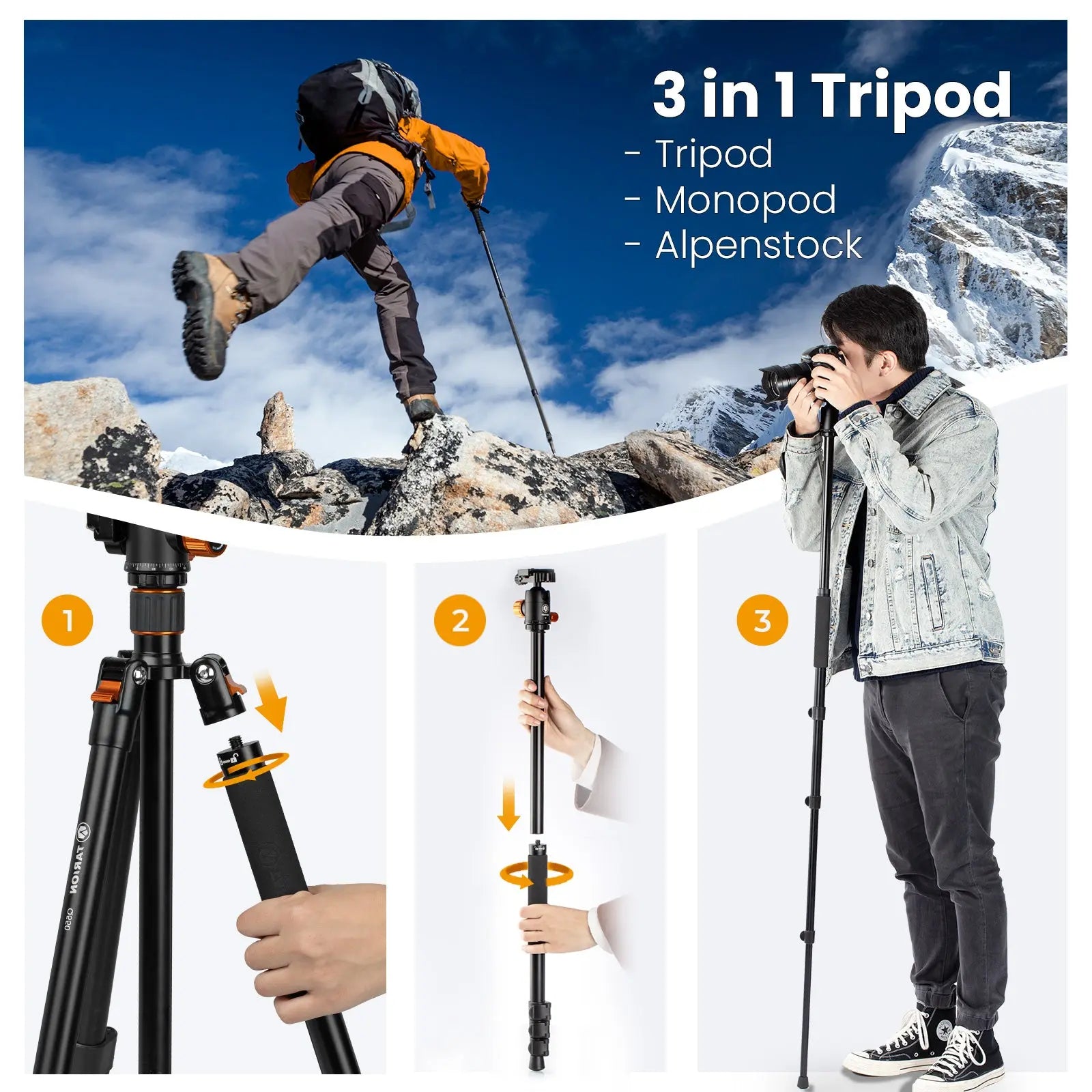 TARION VB-02 Tripod Center Column+Q550 Tripod TARION