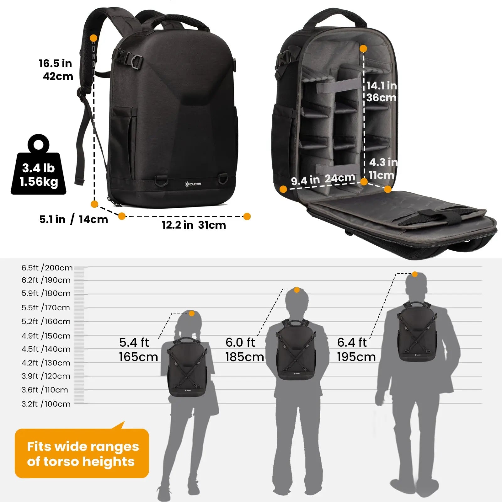 TR-H Camera Backpack Hard Shell Series TARION