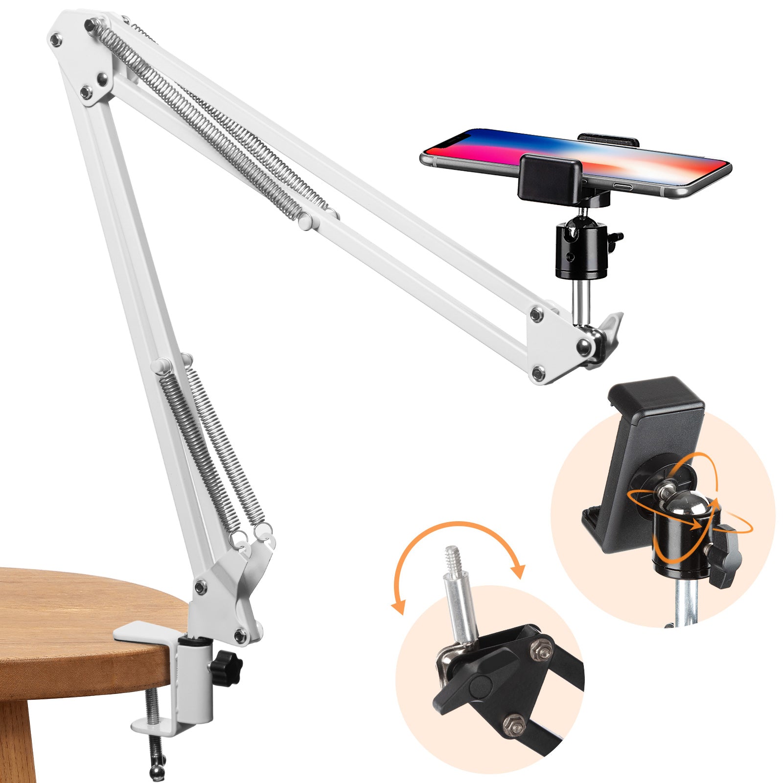 1/4" Thread Universal Cantilever Arm Mount Kit (White)