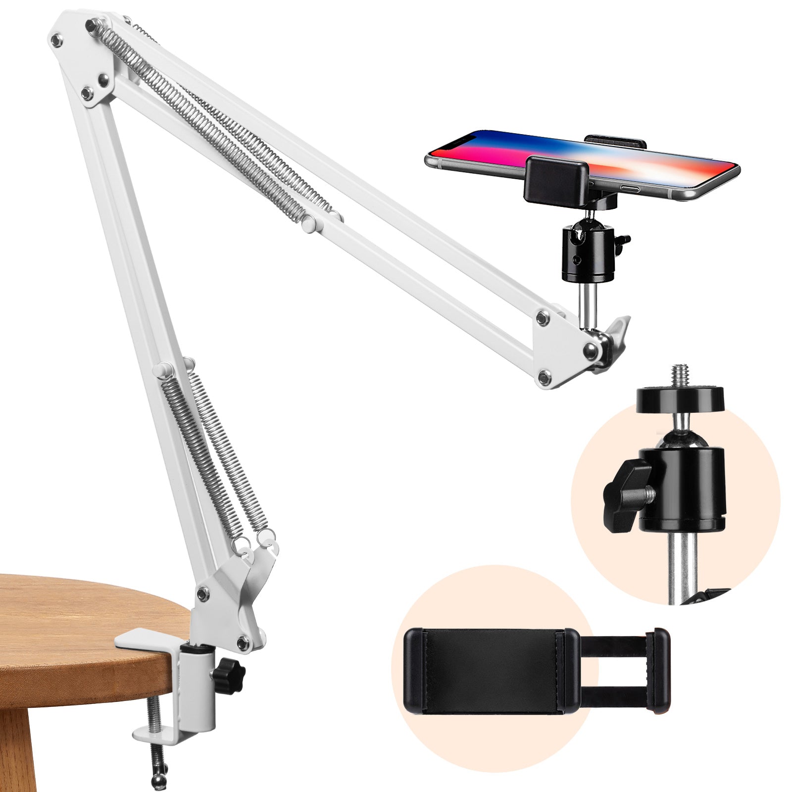 1/4" Thread Universal Cantilever Arm Mount Kit (White)