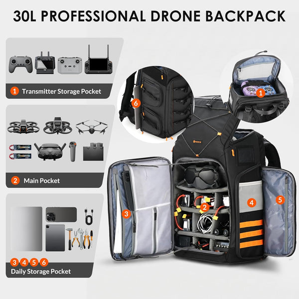 30L FPV Drone Backpack