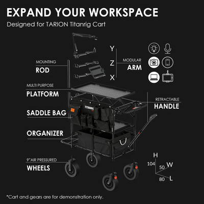 Foldable Organizer for Titanrig Cart Base