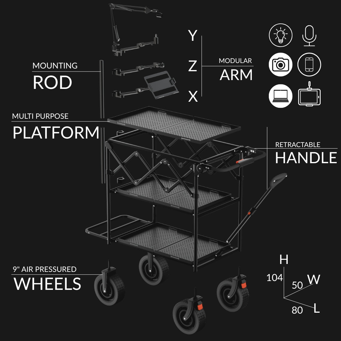 Titanrig Cart Accessory: Mounting Rod 110 CM
