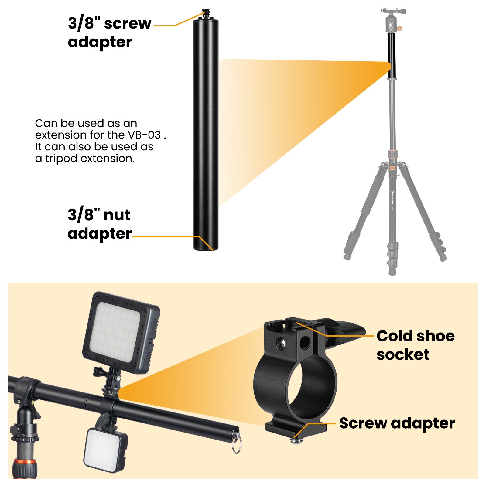 TARION VB-03+ Overhead Tripod Extension Arm