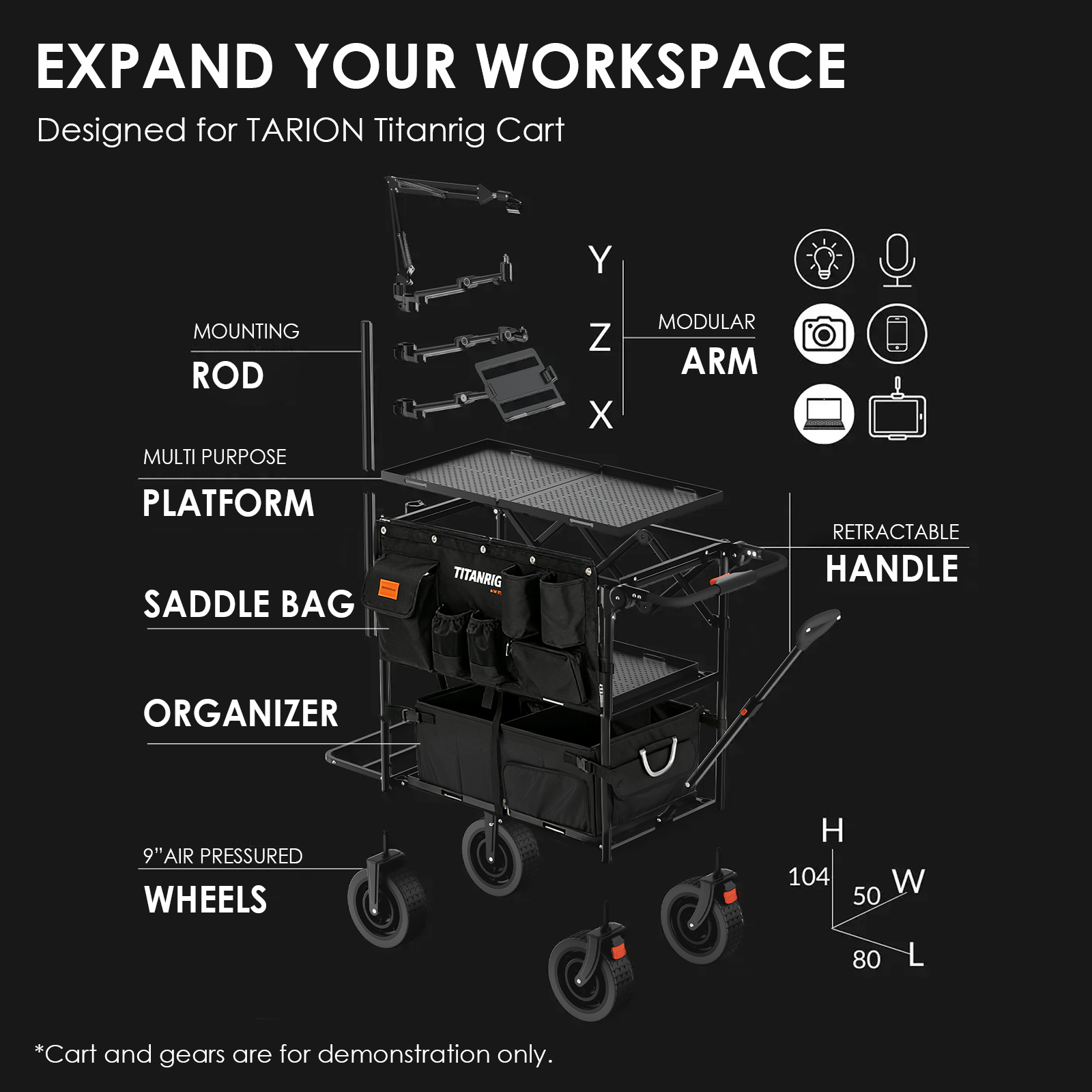 Titanrig Cart Accessory: Mounting Rod 110 CM