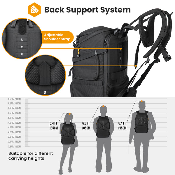 Mochila para cámara HX-XL 2 en 1 de gran capacidad 