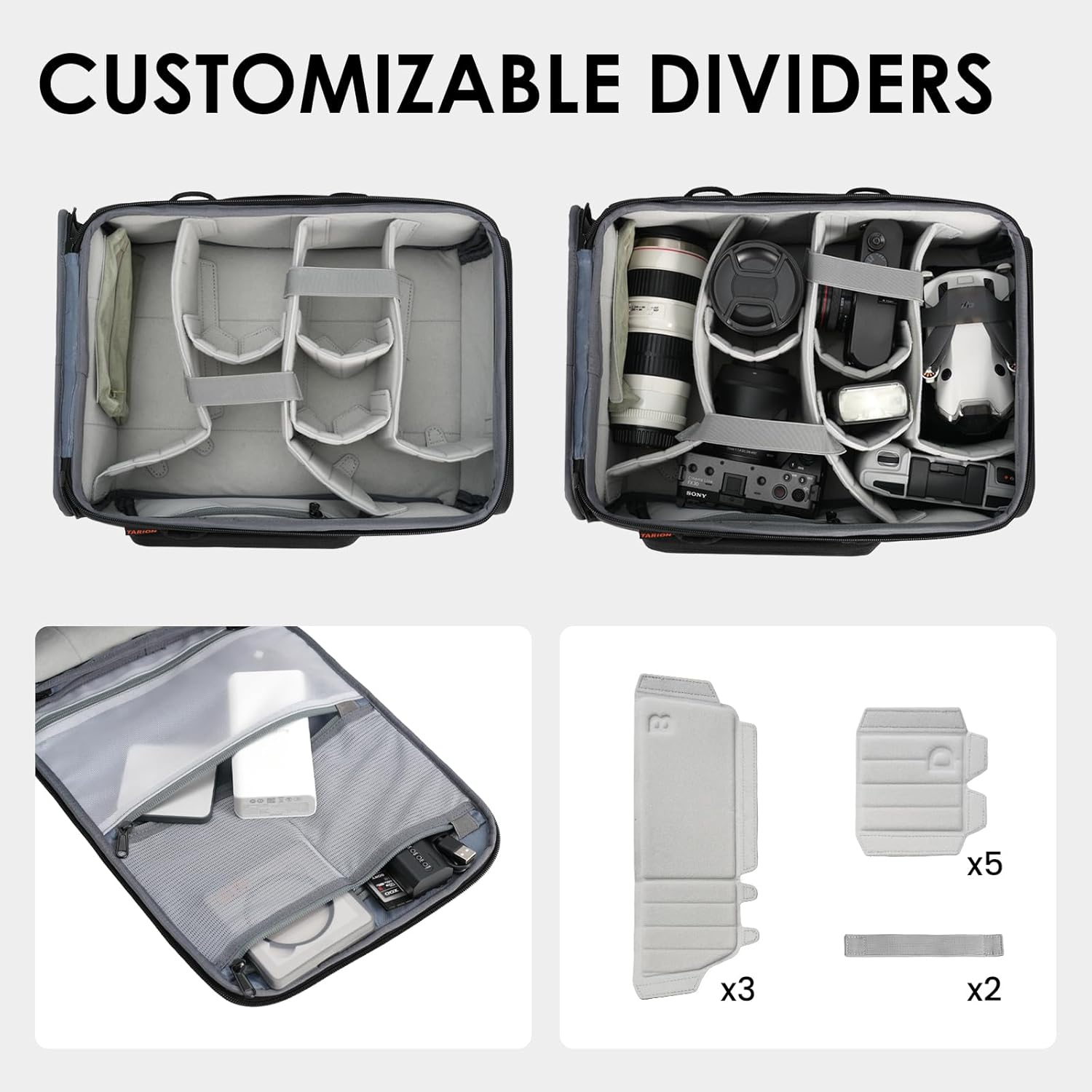 TARION Padded Camera Insert Bag - ShellCore Series