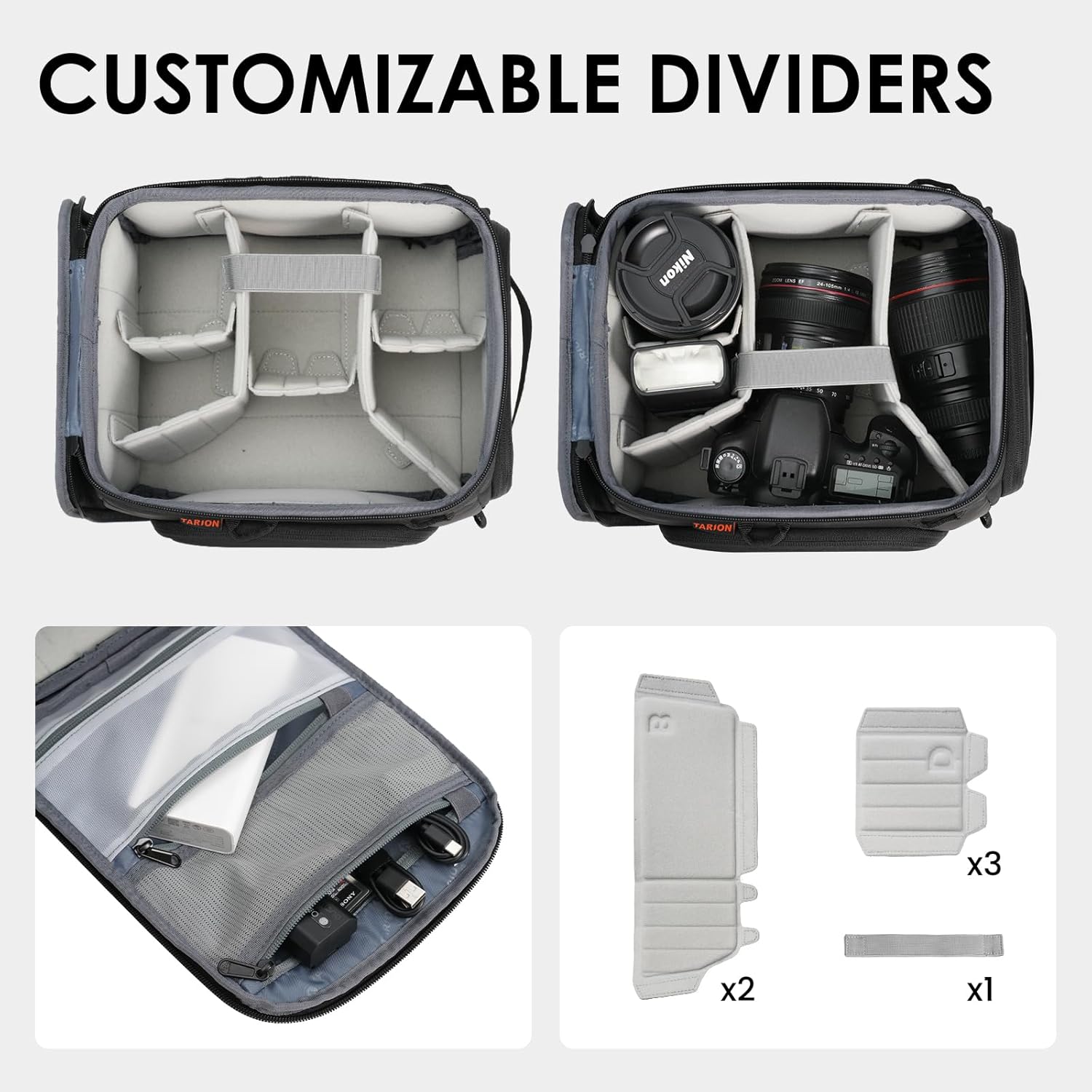 TARION Padded Camera Insert Bag - ShellCore Series