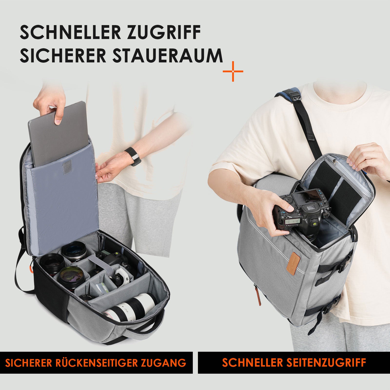 TB-04 Lightweight Camera Backpack Grey