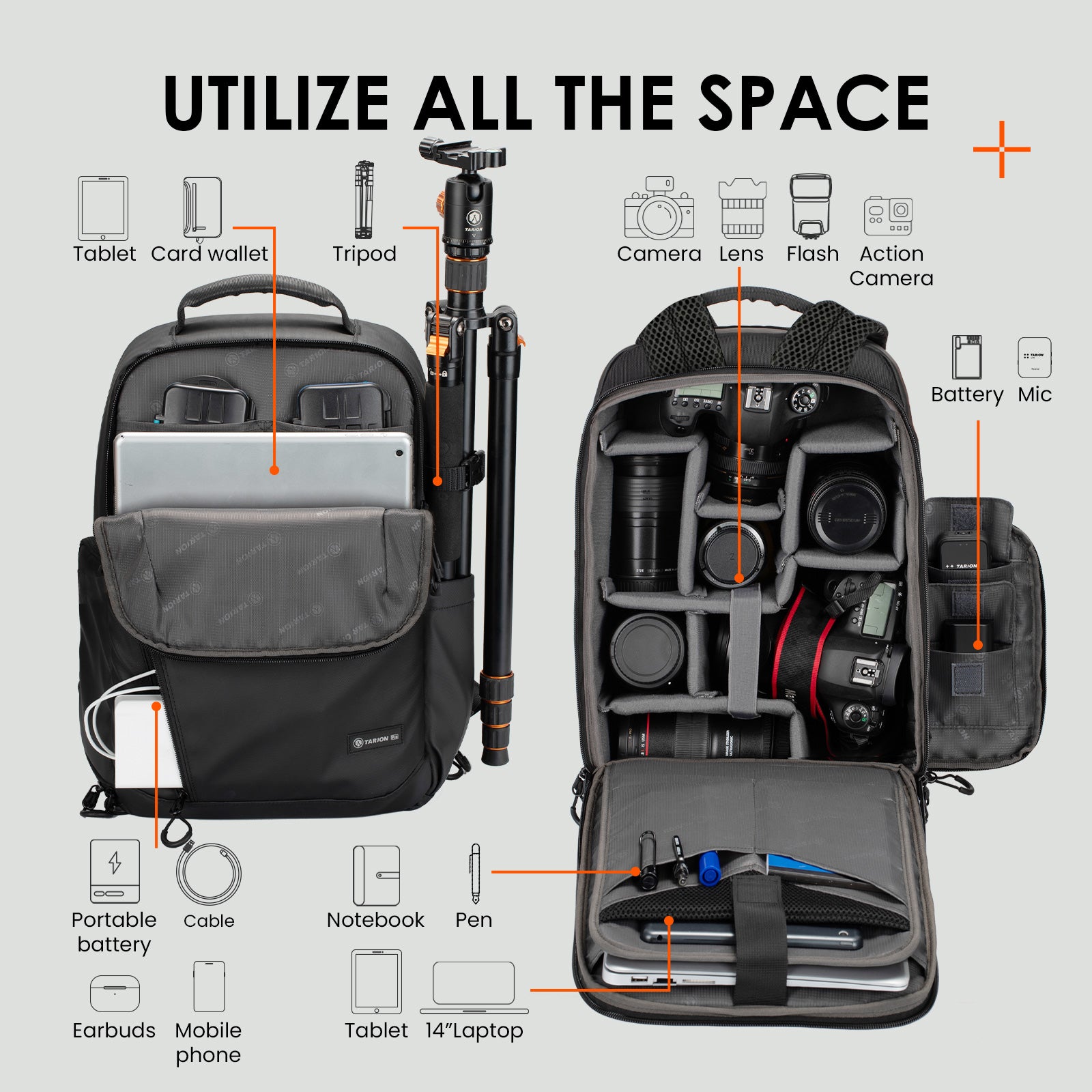 TARION TR-L Mochila para cámara delgada 