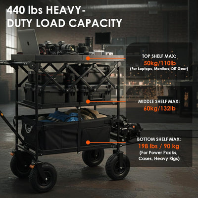 Camera cart with duty load capacity