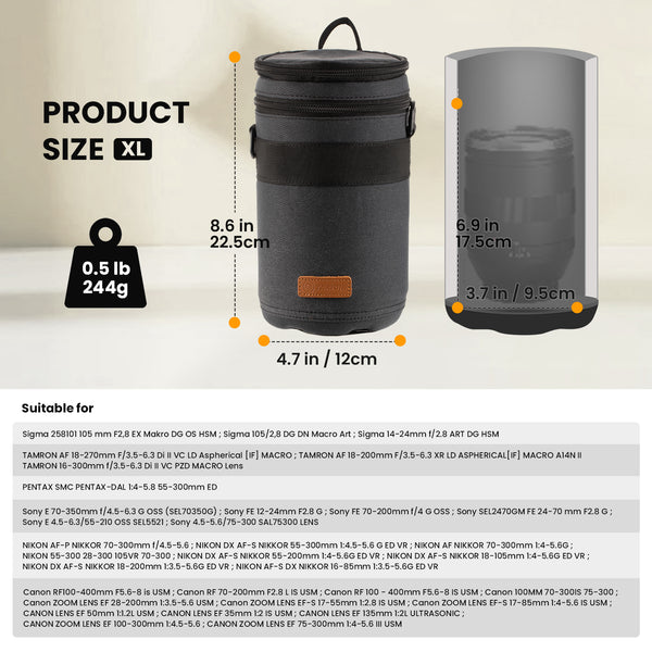 TARION HLB Sac d'objectif professionnel Série Hard Shell (S-XXXL) 