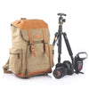 TARION M-02 Canvas Camera Backpack in Khaki & 278 Tripod & Flash Light & Canon Camera